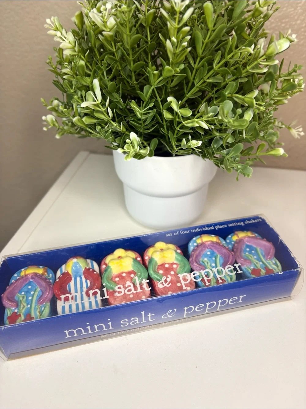 Mini Salt & Pepper Set - Colorful Ceramic Place Setting Shakers